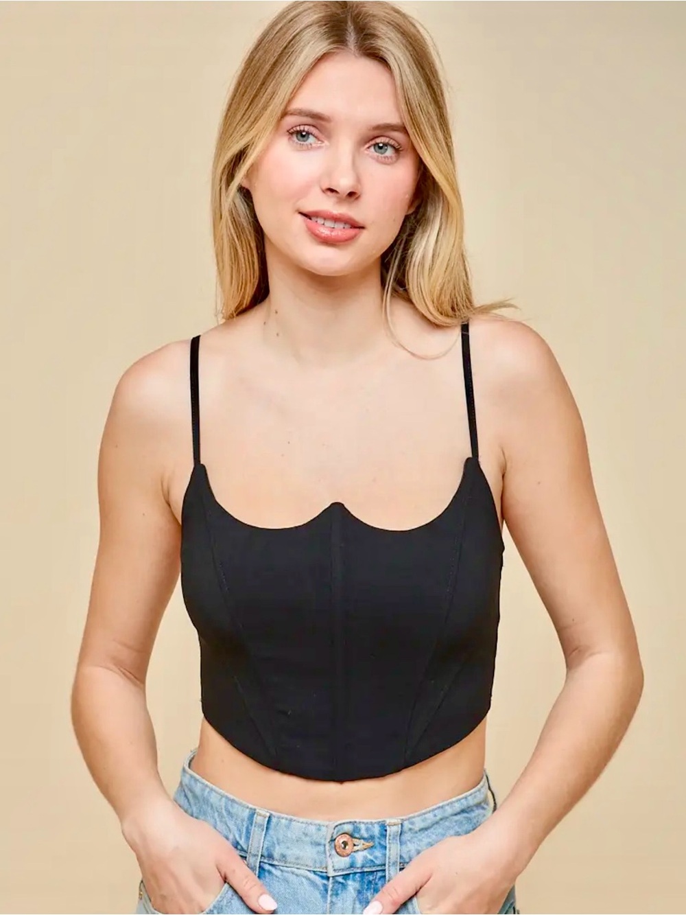 Twill Bustier Cami Top
